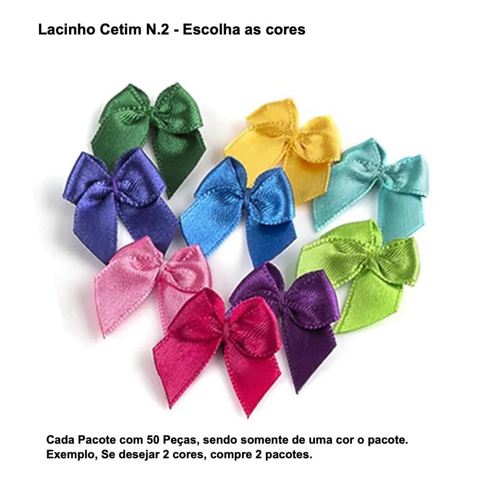 Laço Lacinho Cetim N.2 - 50 Peças
