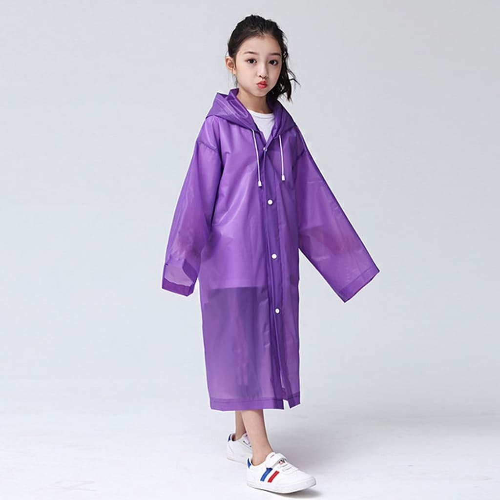 Capa Chuva Juvenil Confortável Adolescente Capuz Impermeável Unissex ref: TY875