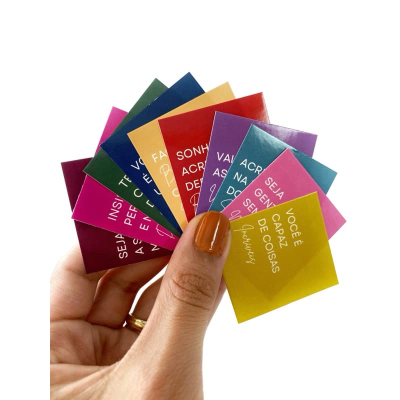 Mini cartão frases motivacionais- mimo cliente- embalagens