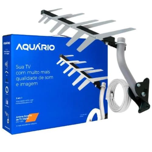 Antena Digital Externa 4k Hdtv Uhf Tv Antiga de tubo Lcd plasma led + cabo 10 m Completa