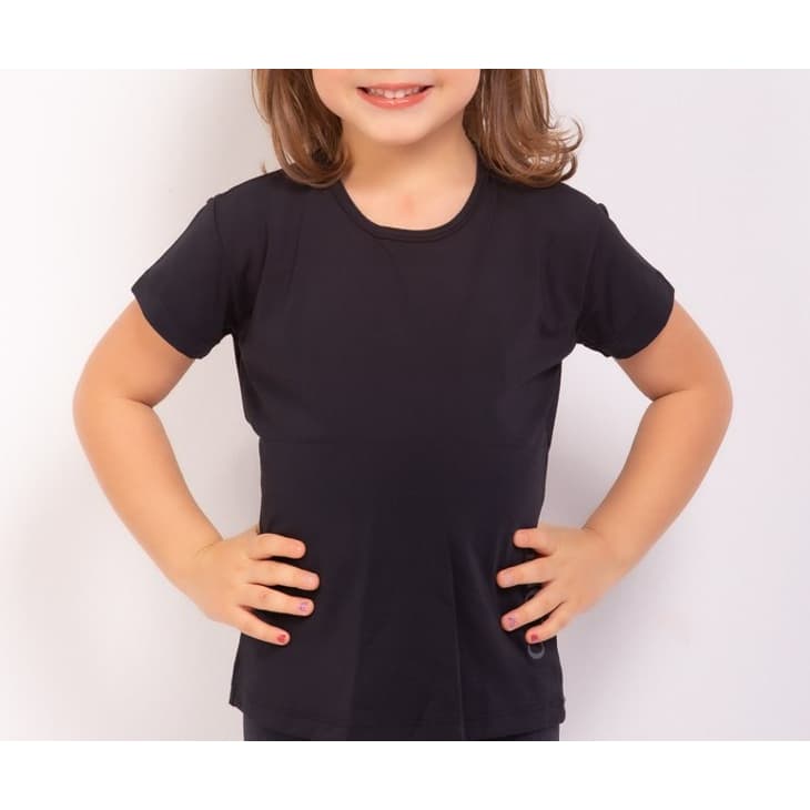 Camiseta Infantil Dry Fit Básica Lisa Sem Estampas proteção UV