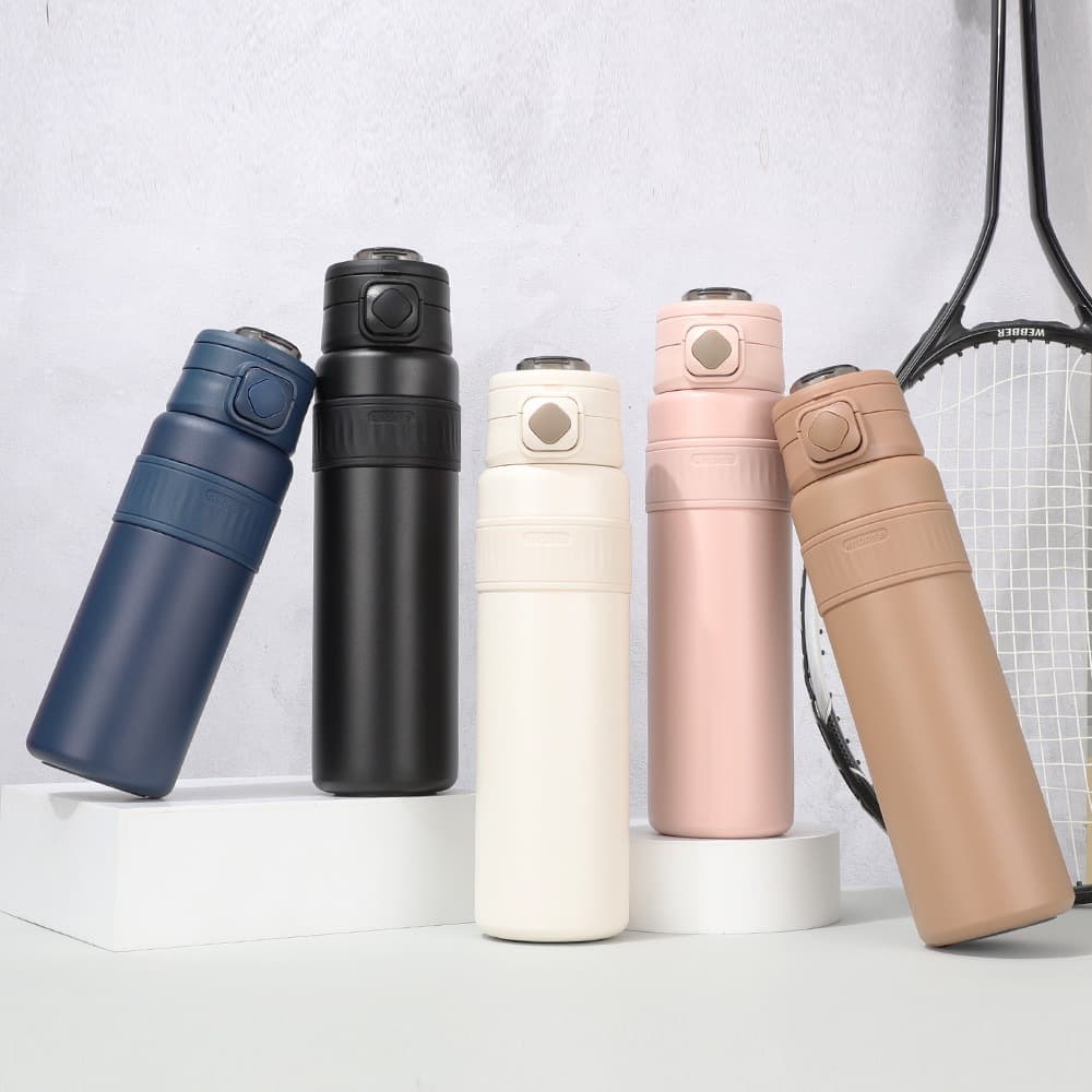 Garrafa térmica de aço inoxidável com palha, Bounce a vácuo, frasco isolado-800ML/1000ML