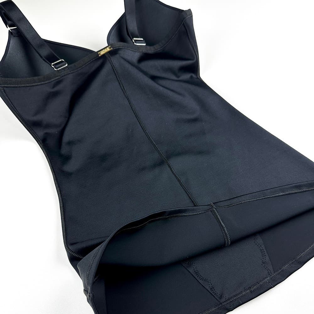 Cinta modelador camisete compressão tecido cetinete abdomem duplo