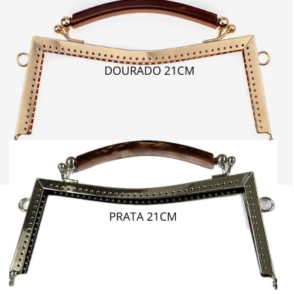 Fecho da Vovó Armação de Metal Para Bolsas de Crochê 21CM - Und