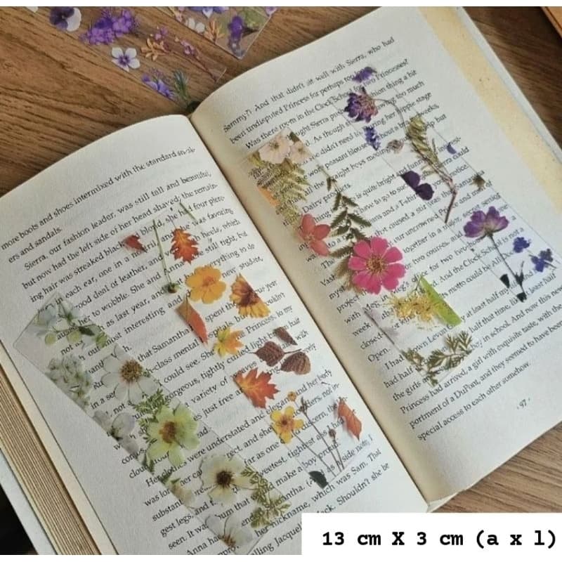 Kit com 5 Marcador de página Flores Transparente Flor Marca Marcador de Livro