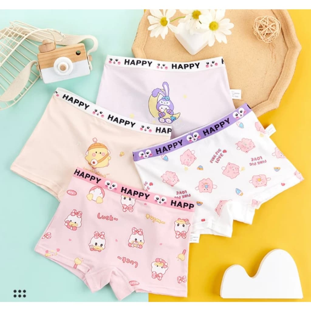 Kit 6 Calcinha Shortinho Feminina Infantil Boxer Calcinhas Algodão Confortável Estampas Sortidas