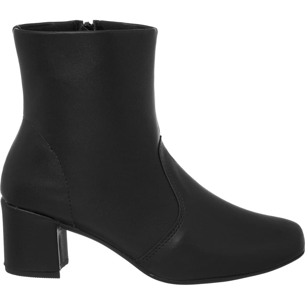 bota feminina Confortável Salto Alto Grosso Bota Bico Quadrado Fashion Macia Zíper Botinha