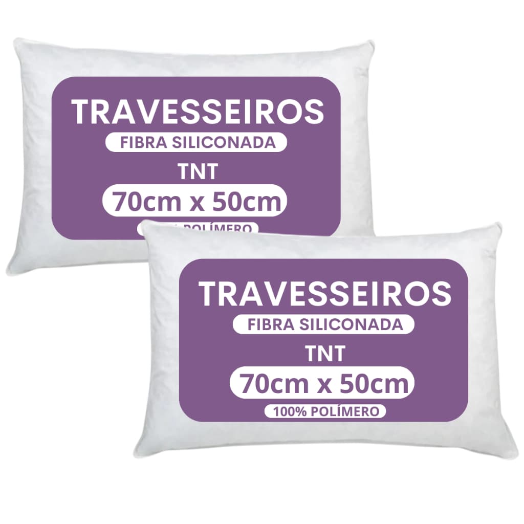 kit 2 Travesseiros 50x70 100% Fibra Antialérgico