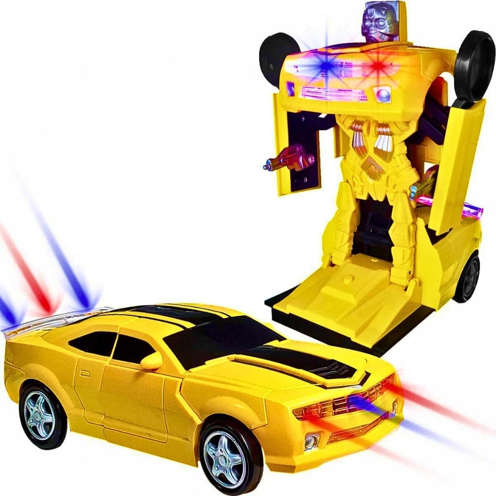 Brinquedo Carrinho Camaro Transformers Vira Robo Luz Som Bate Volta Carrinho Que Vira  Presente Dia das Crianças Natal