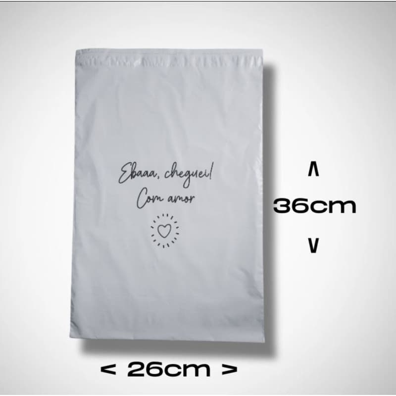 KIT Embalagem Correios 26x36 Personalizada Envelopes de Segurança Para envio (Mod. Com Amor)