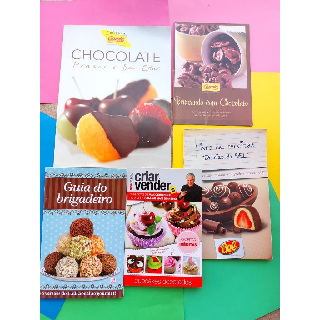 Livros de Receitas Chocolate e doces -5 Unidades