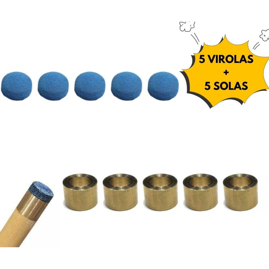 PONTEIRAS VIROLA DE METAL COM SOLA PONTEIRA11 MM TACO DE SINUCA BILHAR SNOOKER