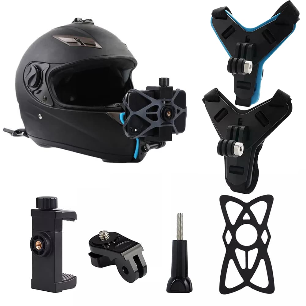 Suporte De Capacete Para Câmera De Ação E Celular Queixo Gopro Sjcam