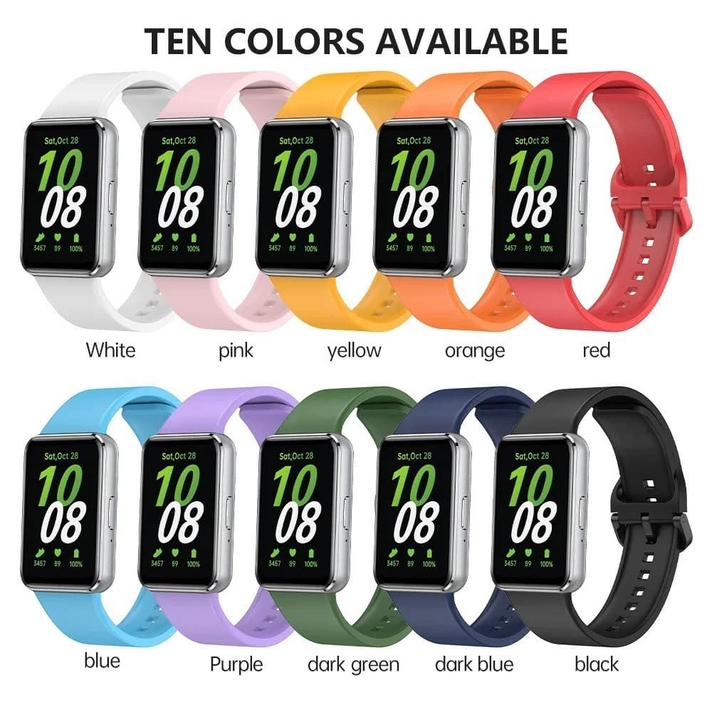 Pulseira para Samsung Galaxy Fit 3 Sm-R 390 silicone de cor de metal pulseira inteligente pulseira de liberação rápida