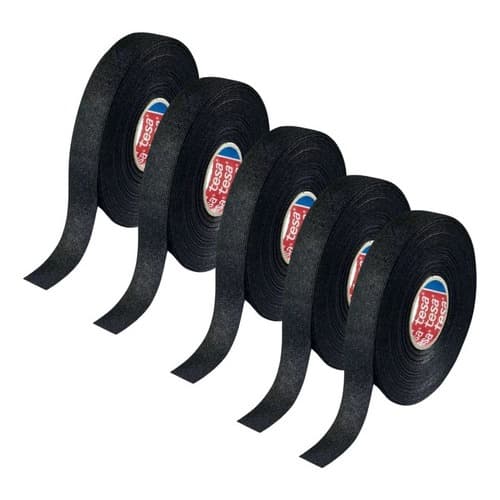 Tesa Tecido 5 unidades 25x0.019m preto liso Automotiva