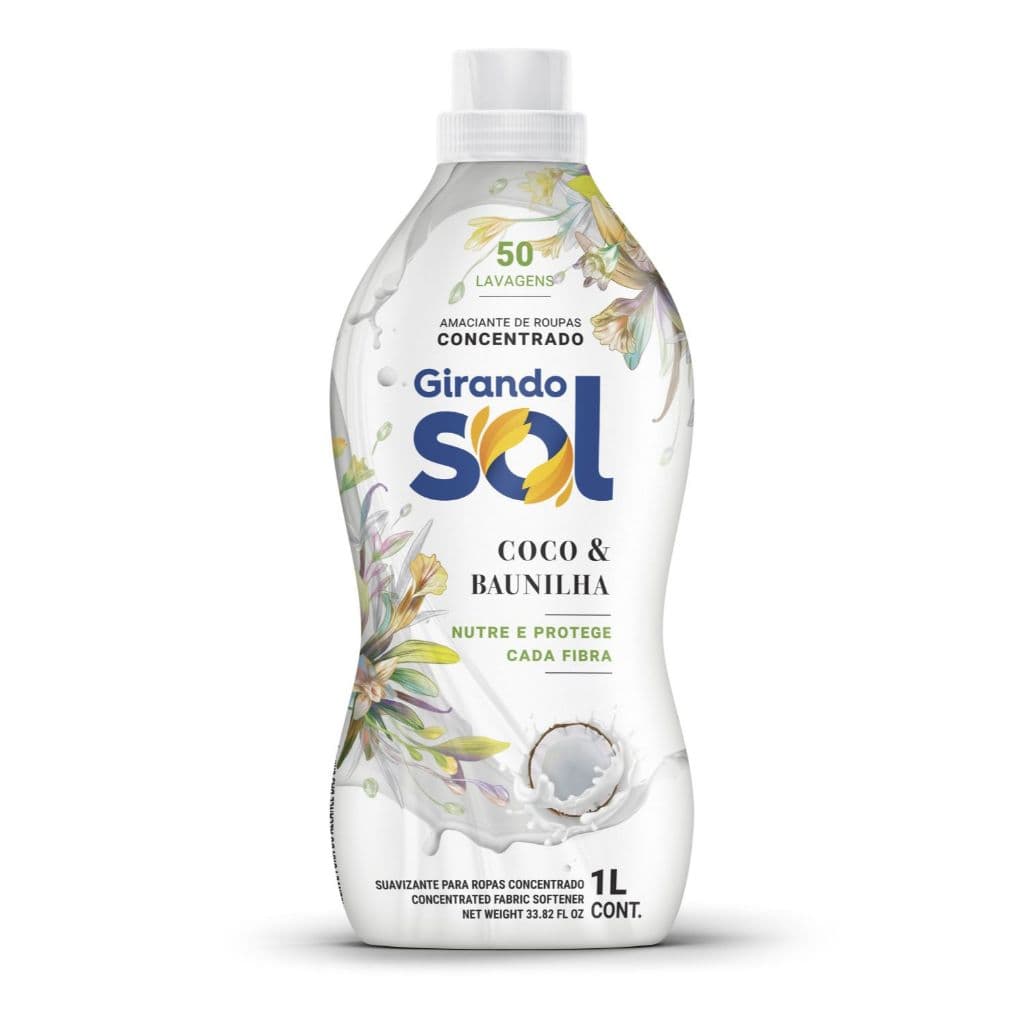 Amaciante de Roupas Concentrado Coco Baunilha ou Kit + Lava Roupa Coco Baunilha - Girando Sol