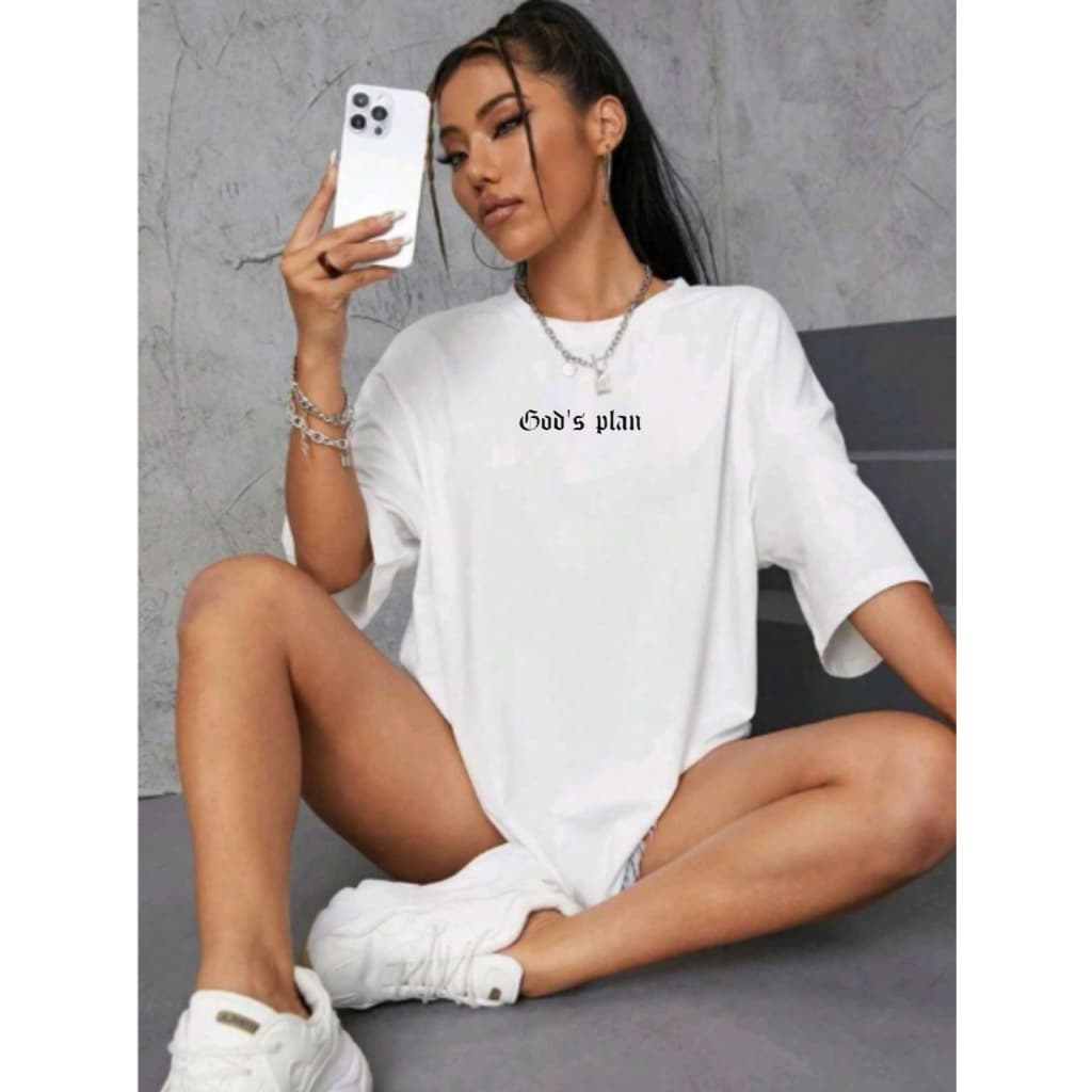 Camiseta Oversized Streetwear Unissex Gods Plan
