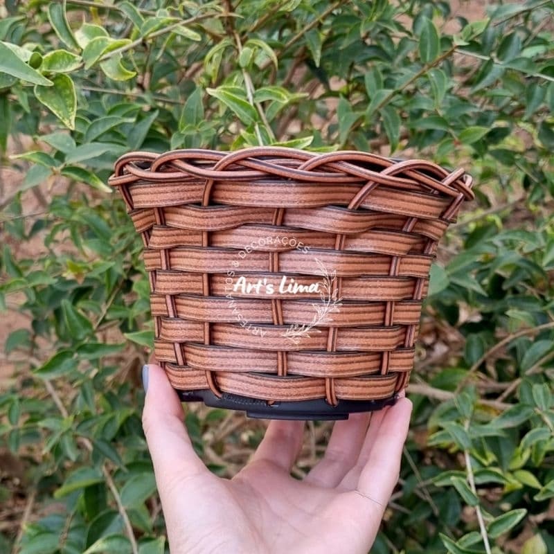 kit 10 vasos fibra sintetica cachepot violeta para plantas e decoração