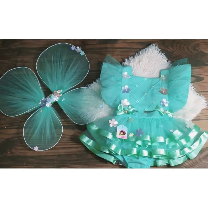 ROMPER JARDIM ENCANTADO COM ASA ROSA LILÁS VERDE/ JARDINEIRA JARDIM ENCANTADO