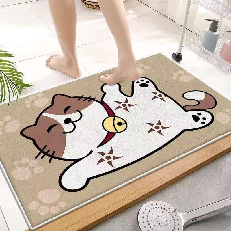 Kit 2 Tapetes De Secagem Rápida Em Microfibra Antiderrapante De Banheiro / Porta De Entrada