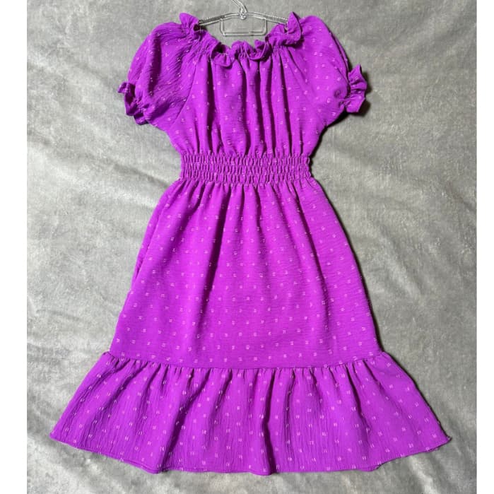Vestido Infantil Camponesa Rodado Ciganinha Moda Evangélica Menina Azul Verde Juvenil Liso Duna Verde Roxo Rosa Vermelho