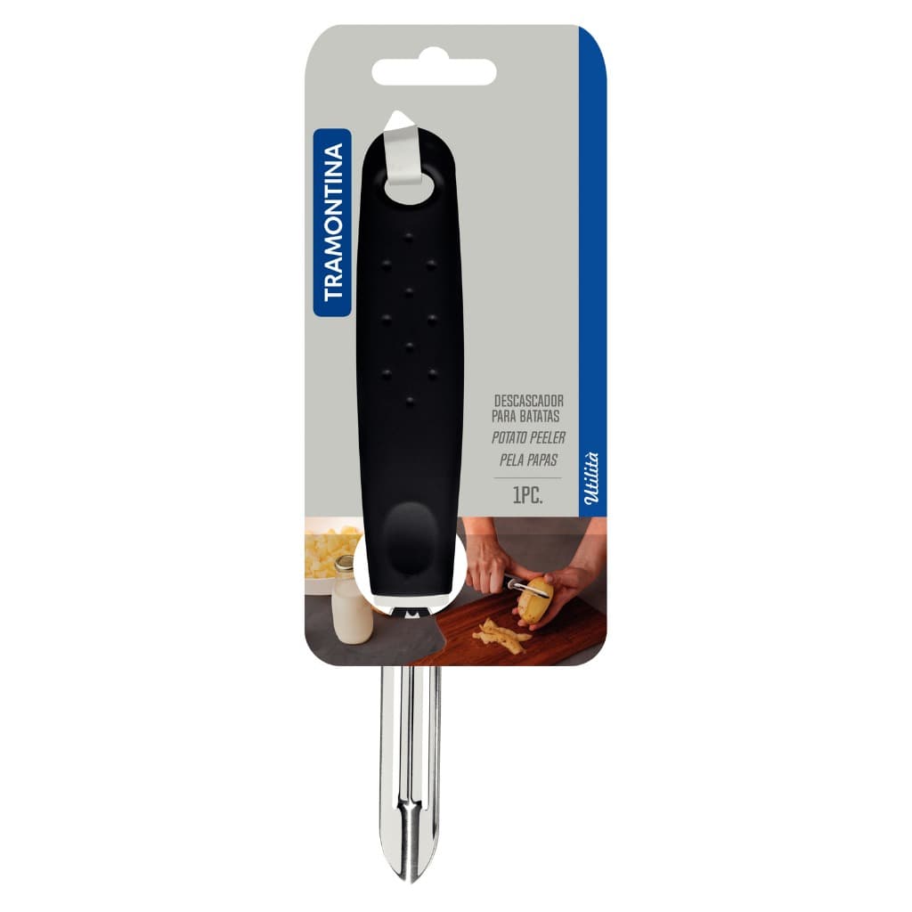 Descascador de Batatas Manual Tramontina Utilitá em Aço Inox com Cabo de Polipropileno Preto