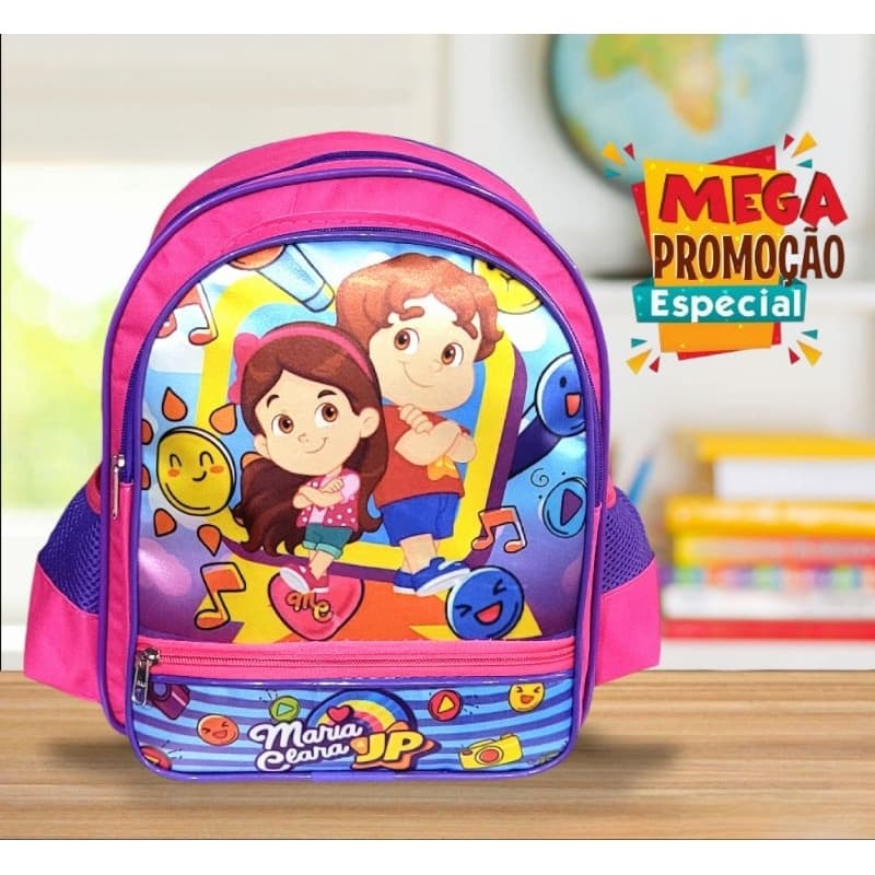 mochila infantil de costas  pequena Maria Clara e jp