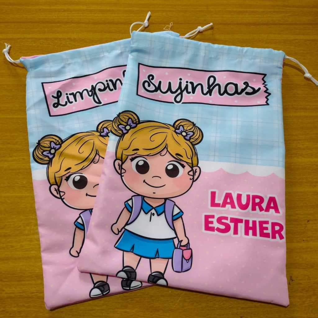 Saquinho para Roupinhas - Organizador Infantil - Creche - Escola - Personalizado com nome!