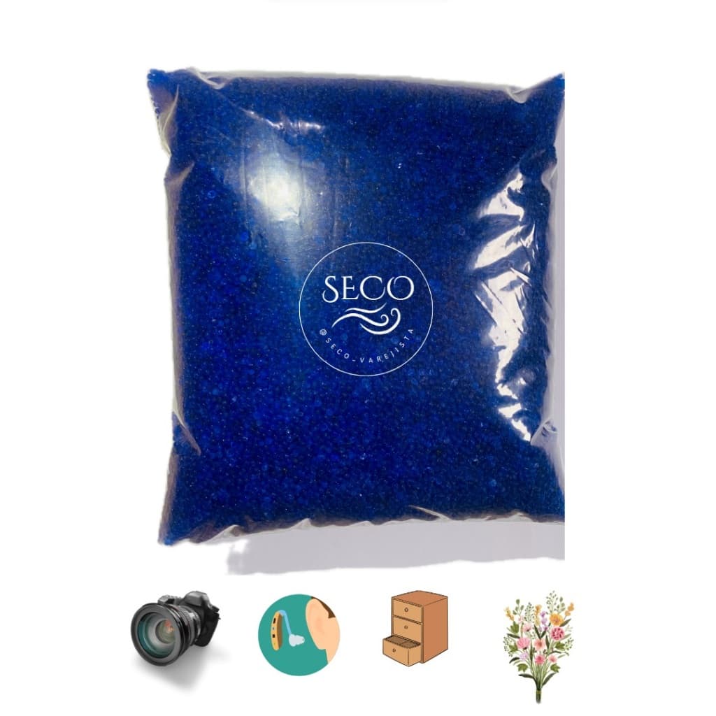 Silica Gel Azul - 500 gramas (1-3 mm) Desumidificante E Desidratante