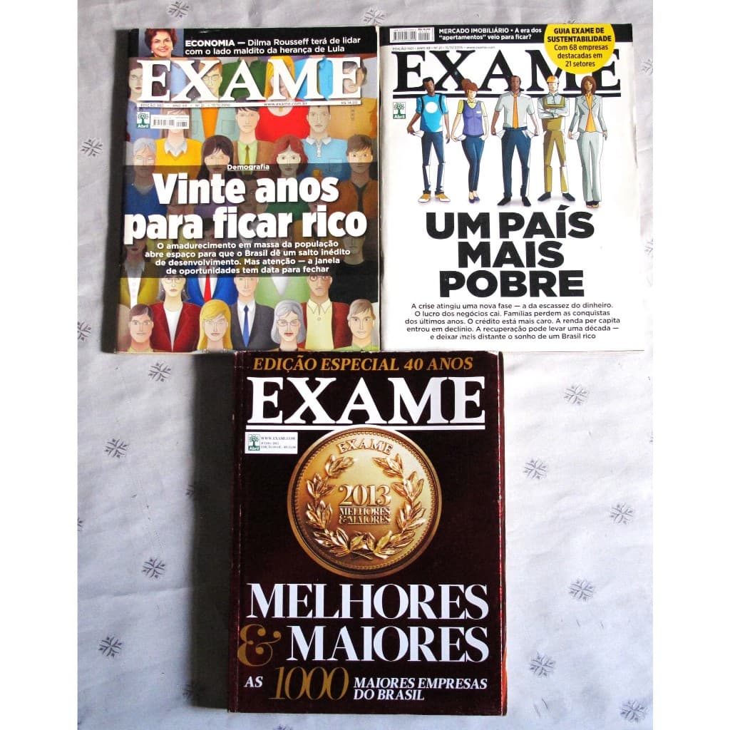 Lote Revistas - Exame - 3 edições - Especial 40 anos
