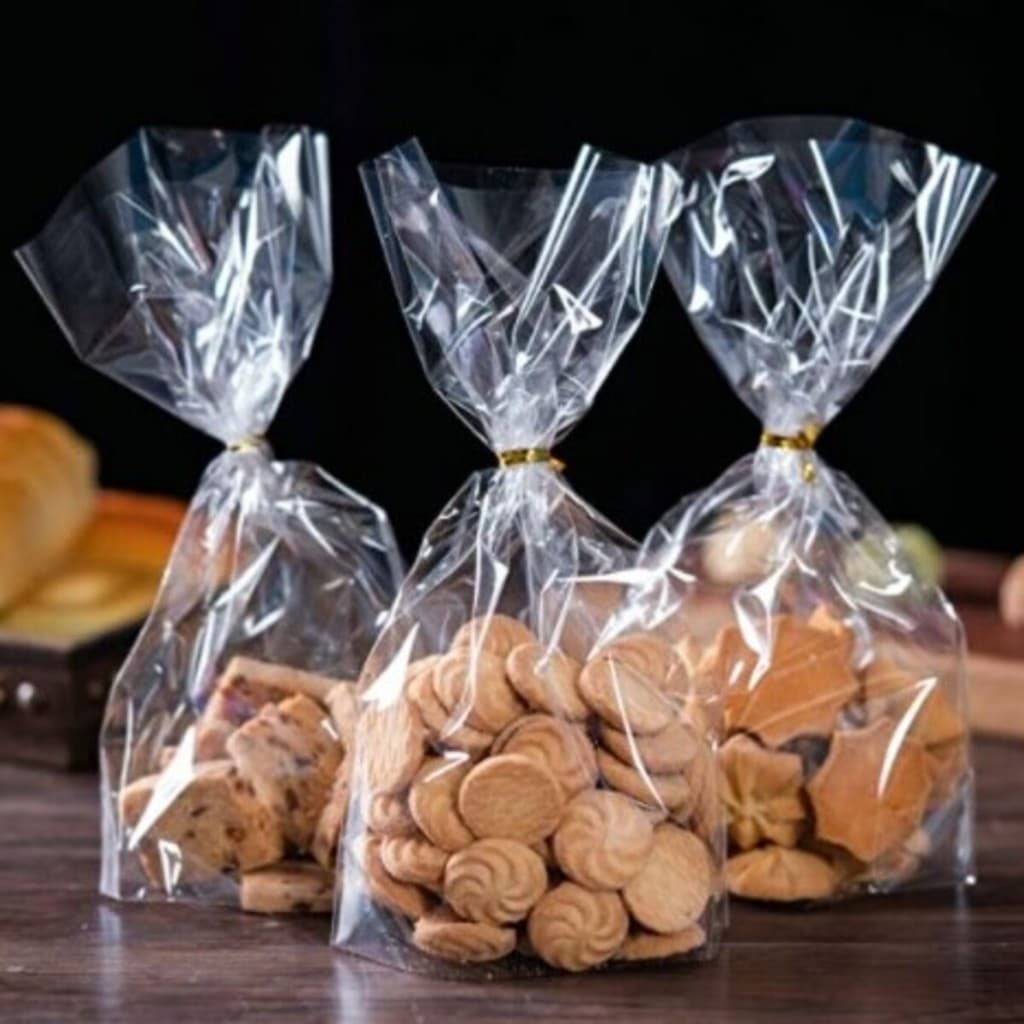 50 Saquinho Transparente Saquinho Plástico Transparente Pão de mel Biscoito Brownie Balas Pp Polipropileno