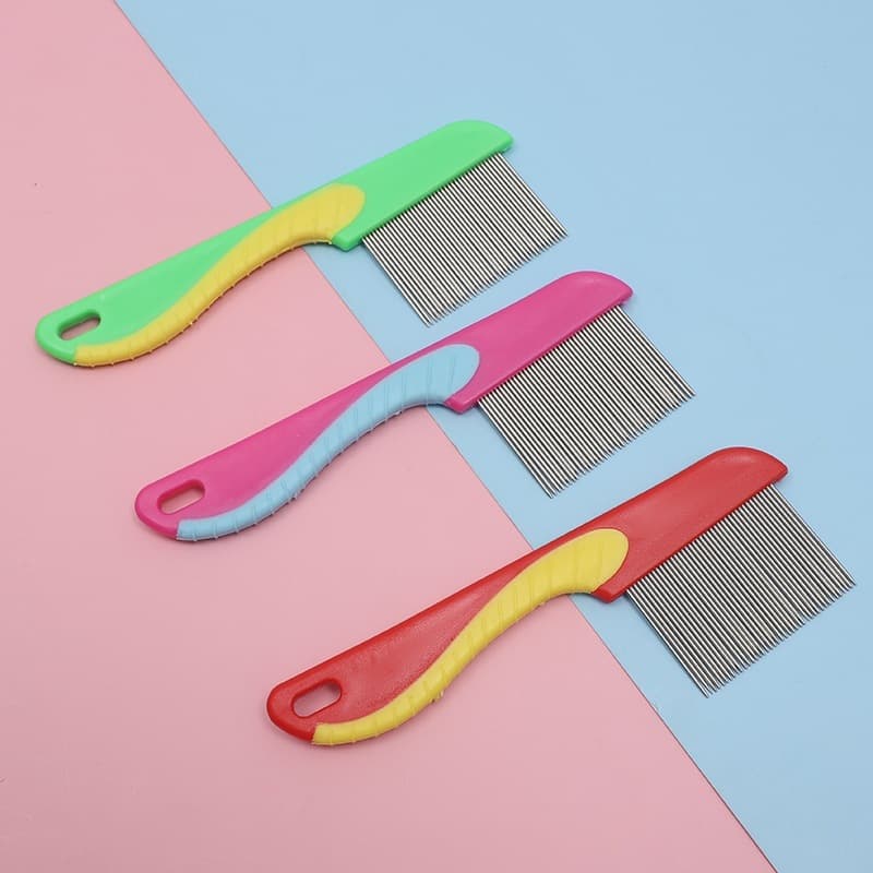 Pente Fino Extrator De Piolhos Lêndeas C/ Ranhuras Aço Inox