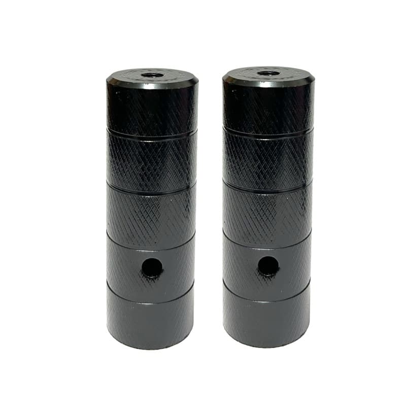 Par de Pezinho 38x110mm Bike NIPARTE Pedaleira Apoio Trolhinha Grossa e Complita de Aço Cor Preta Para Bicicleta