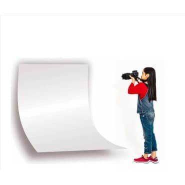 Chapa Placa PS Tipo Acrílico Flexível Poliestireno PSAI Branca 2x1mt x 0,5  mmFundo Fotográfico Branco Cenário