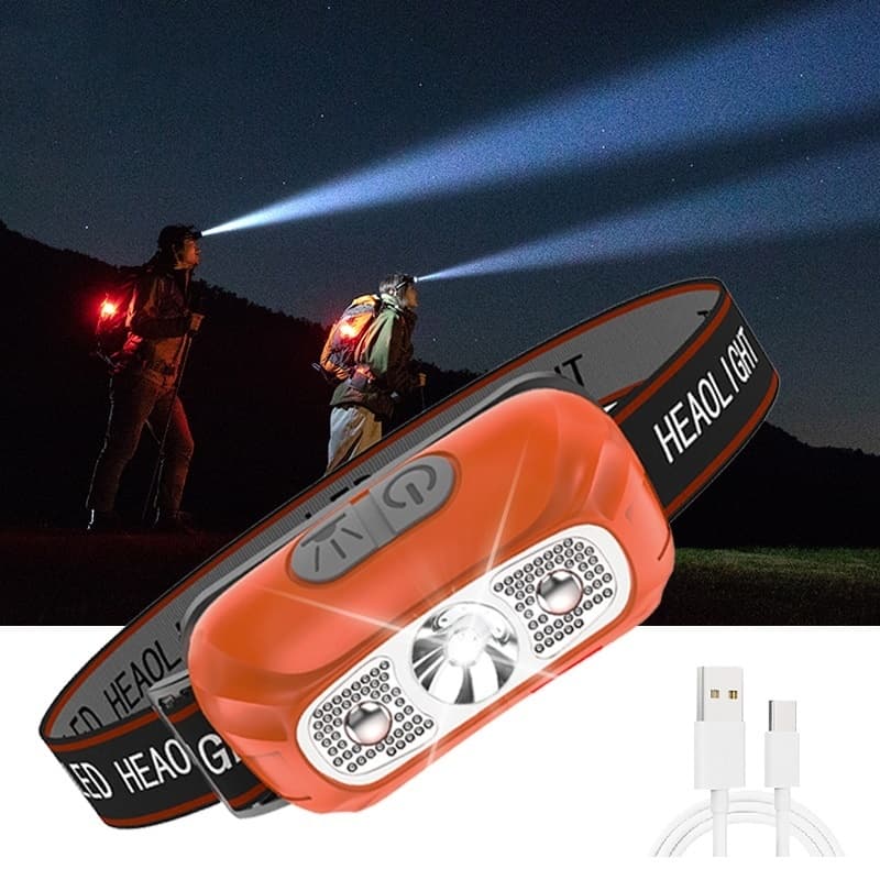 Lanterna Cabeça Premium Recarregavel Sensor Prova D'água