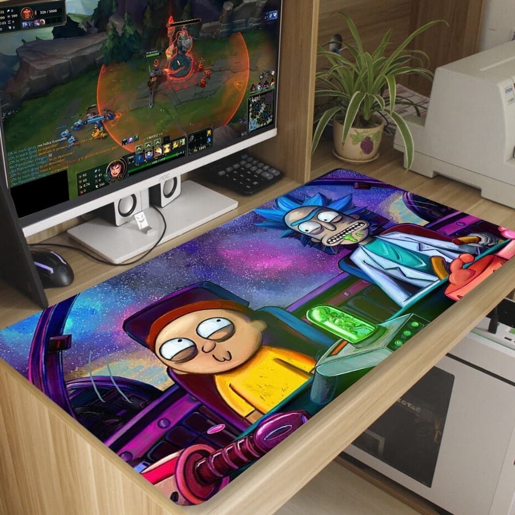 Mouse pad RICK MORT gamer Antiderrapante Grande diversas estampas 70x35 cm