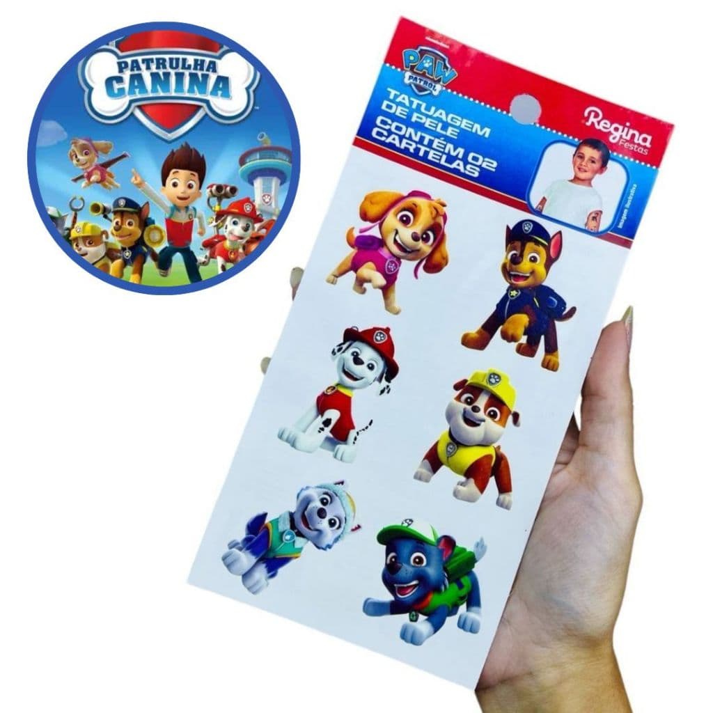 12~60 TATUAGEM DE PELE PATRULHA CANINA CORE Regina