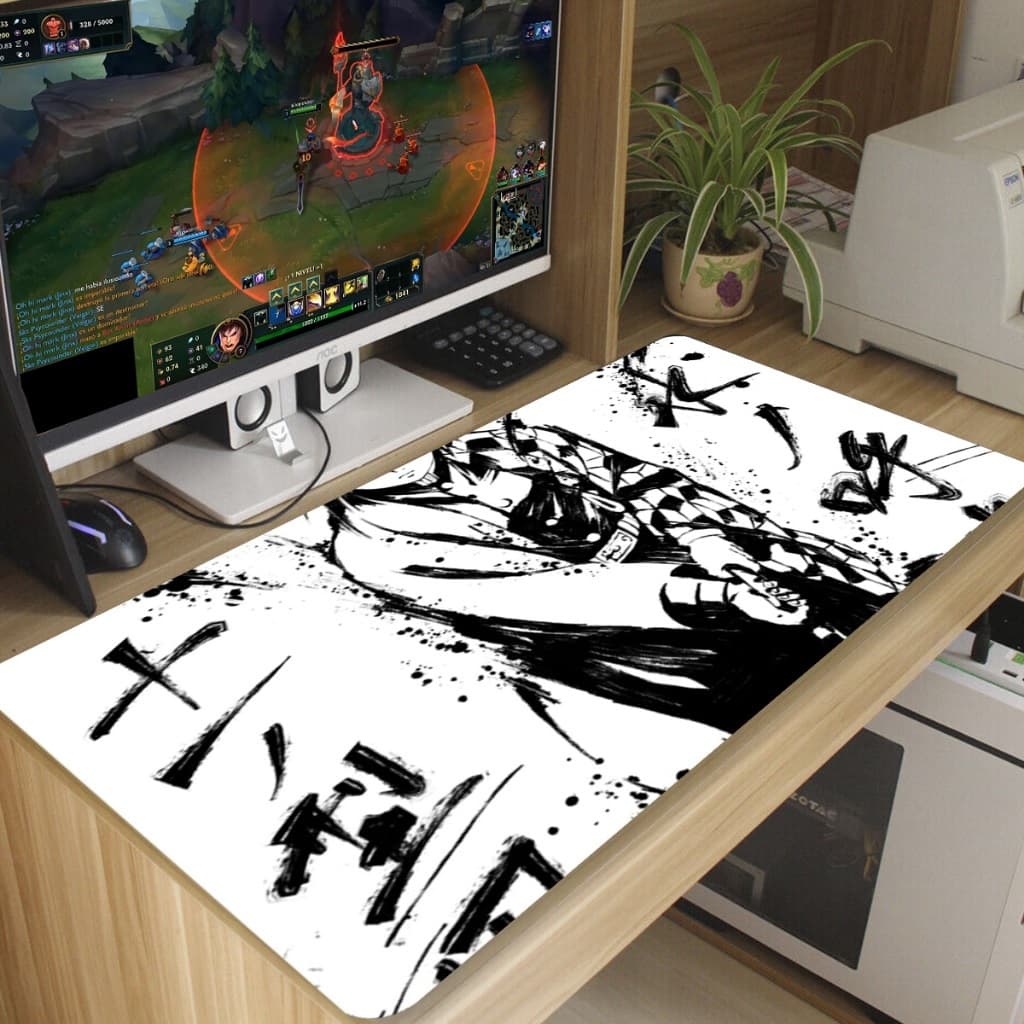 Mouse pad TANJIRO KIMETSU gamer Antiderrapante Grande diversas estampas 70x35