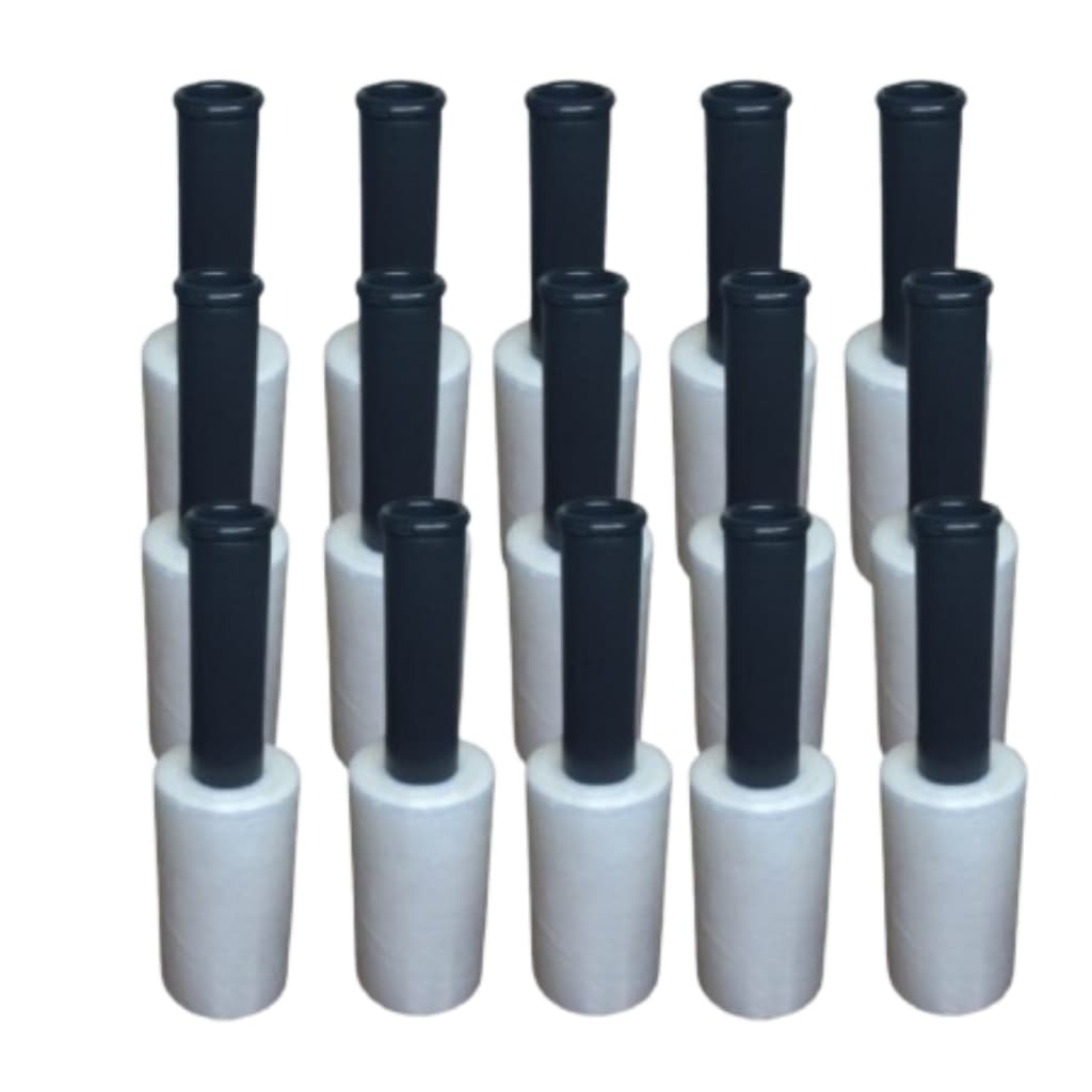 Kit 20 Filme Stretch c/ Cabo Aplicador Plástico 100 metros p/ Mala Volante Embalagens