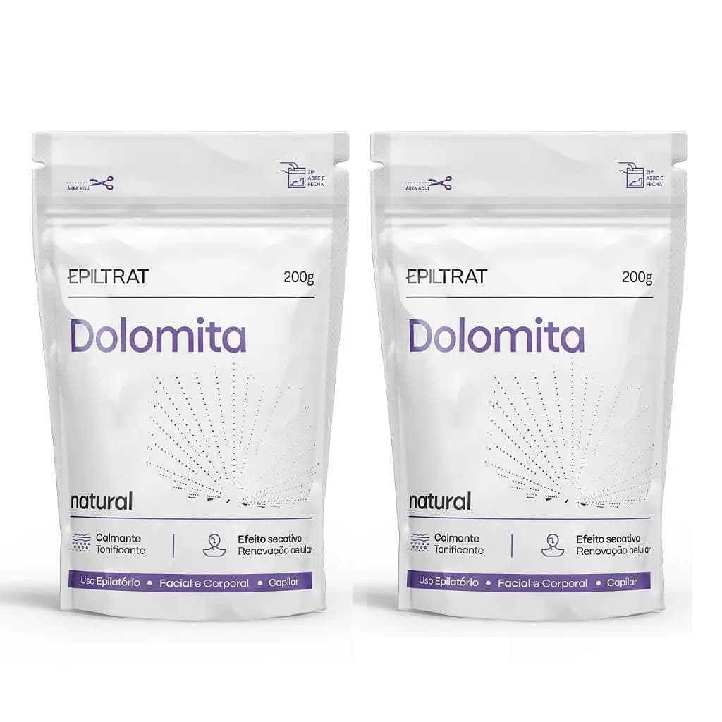 Kit Com 2 Dolomita Em Pó Labotrat 200g Clareador Natural Pré e Pós Depilatório