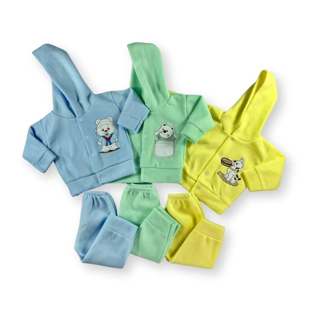 Conjunto De Bebe Capuz Soft Blusa + Calça Estampa DTF Quentinho e Macio