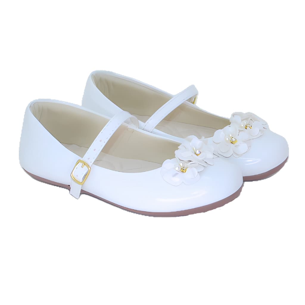 Sapatilha Infantil Menina Boneca Confortável Batizado Casamento Daminha Flor Pérola Strass Leve