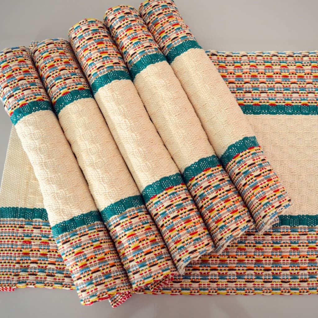 Kit 6 Lugares Americanos Luxo Diversas Cores 100% Algodão Feito Em Tear Mineiro