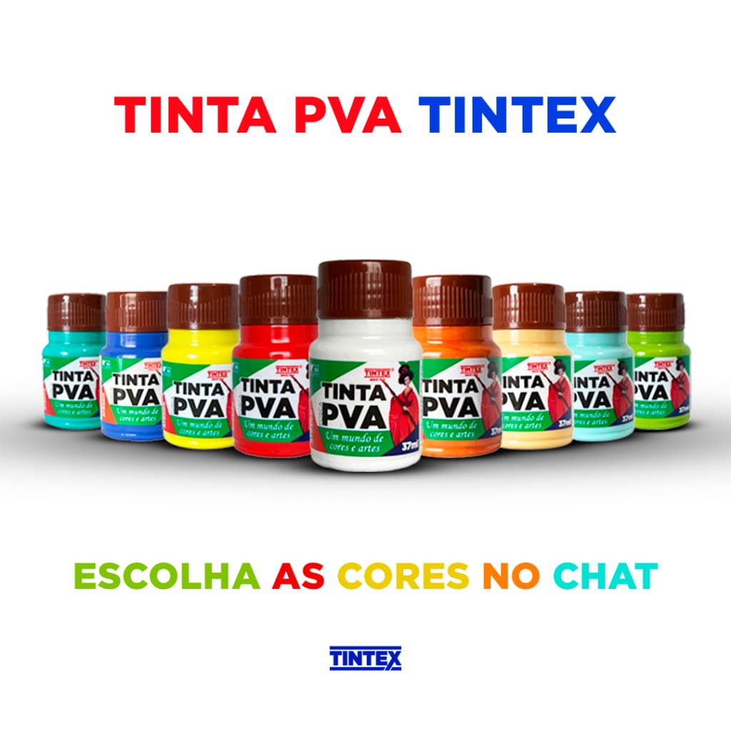 Kit Tinta PVA Fosca - TINTEX | 37ml [6-24 un] [Escolha a cor pelo chat]