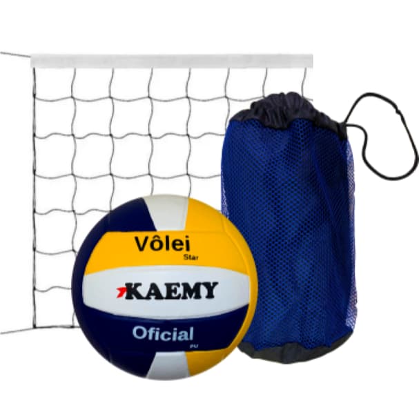 Kit Bola Vôlei + Sacola + Rede 9 Metros