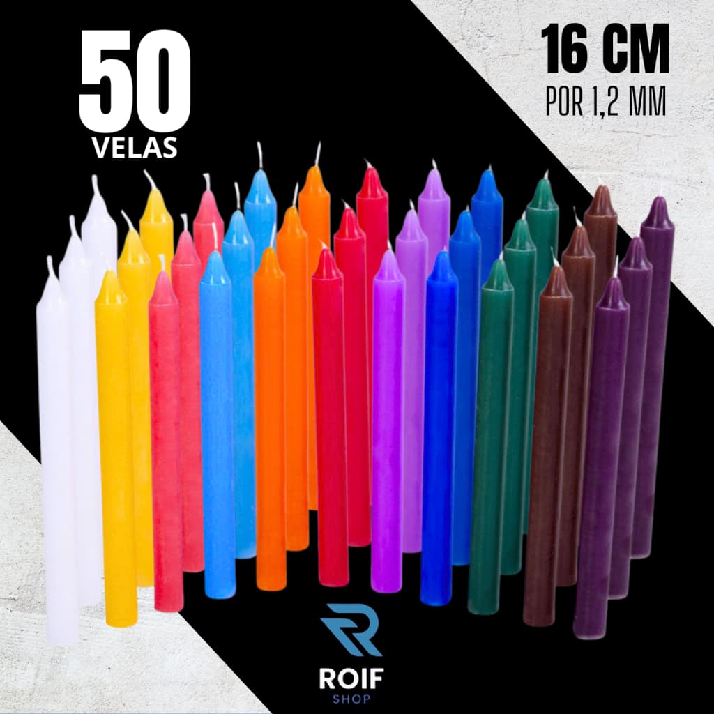 Kit 50 Vela Palito Coloridas 16 cm Tradicional Preço De Atacado