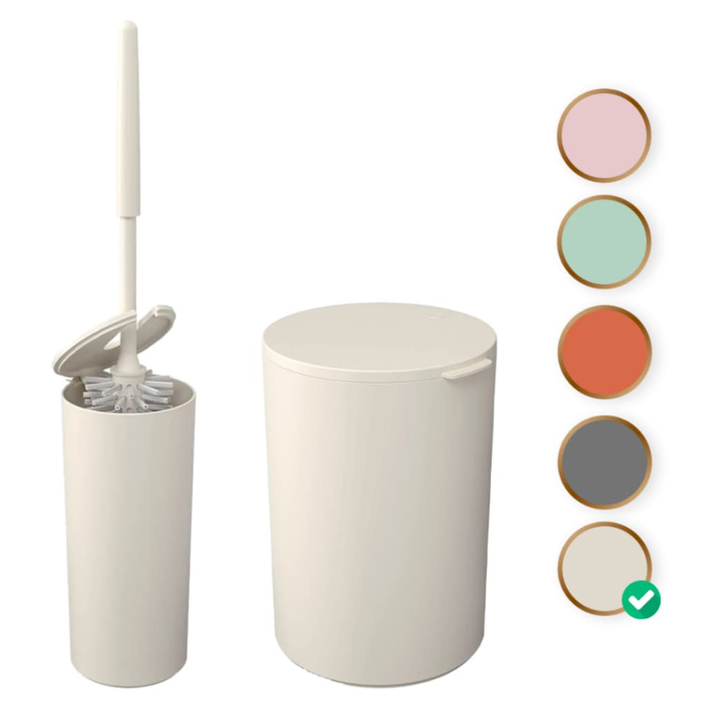 Kit Banheiro Lixeira E Escova Sanitária Lavabo Luxo Serene Coza - brinox