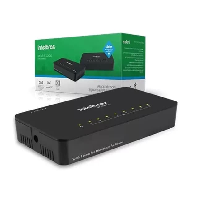 Switch 8 Portas Intelbras Sf 800 Q+ 10/100 Mbps