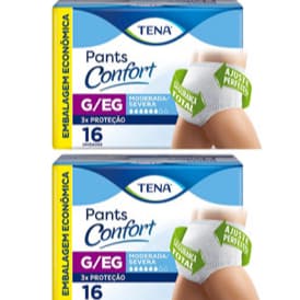 Kit 2 Fralda Geriátrica Tena Pants Confort G/XG 16 Unidades Cada