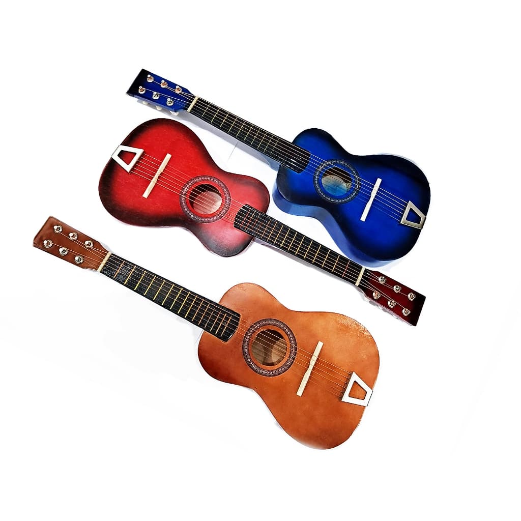 Mini violão infantil tamanho mini feito em madeira com cordas de aço acústico em várias cores